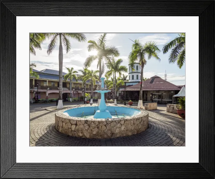 Framed Print : Fountain at Water Square, Falmouth, Trelawny Parish, Jamaica