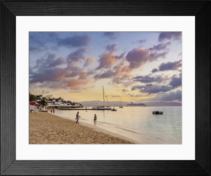 Framed Print : Doctors Cave Beach at sunset, Montego Bay, Saint James Parish, Jamaica Framed Print : Doctors Cave Beach at sunset, Montego Bay, Saint James Parish, Jamaica