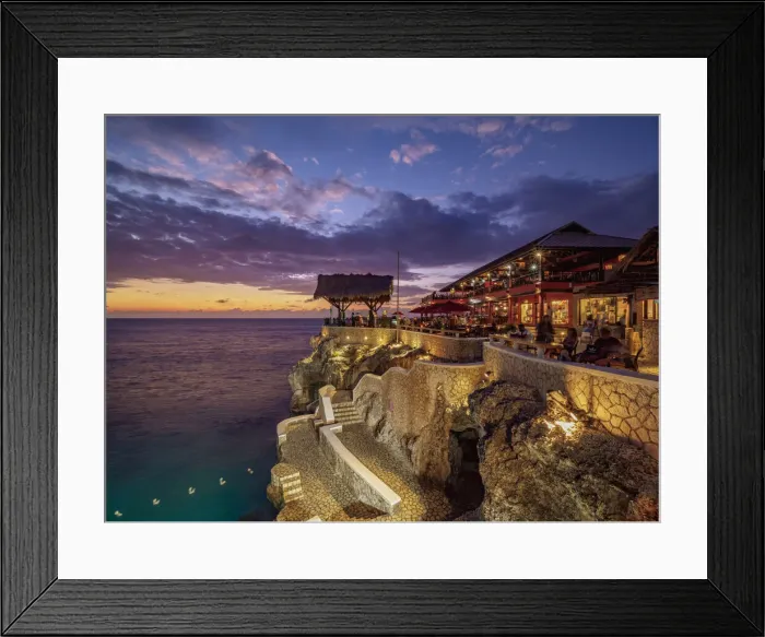 Framed Print : Ricks Cafe at dusk, West End, Negril, Westmoreland Parish, Jamaica Framed Print : Ricks Cafe at dusk, West End, Negril, Westmoreland Parish, Jamaica
