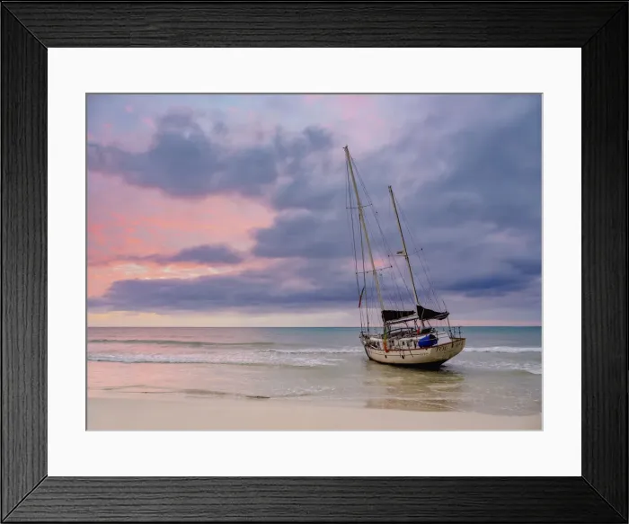 Framed Print : Sailing Ship at Seven Mile Beach, sunset, Long Bay, Negril, Westmoreland Parish, Jamaica Framed Print : Sailing Ship at Seven Mile Beach, sunset, Long Bay, Negril, Westmoreland Parish, Jamaica