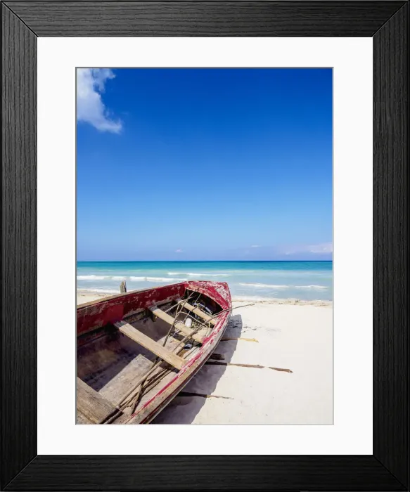 Framed Print : Traditional Fishing Boat at Seven Mile Beach, Long Bay, Negril, Westmoreland Parish Framed Print : Traditional Fishing Boat at Seven Mile Beach, Long Bay, Negril, Westmoreland Parish
