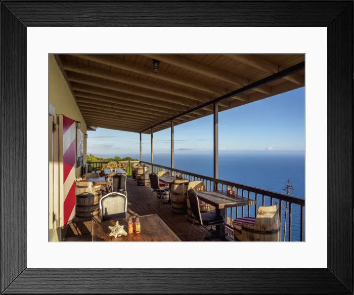 Framed Print : Lovers Leap Restaurant Terrace, Saint Elizabeth Parish, Jamaica Framed Print : Lovers Leap Restaurant Terrace, Saint Elizabeth Parish, Jamaica