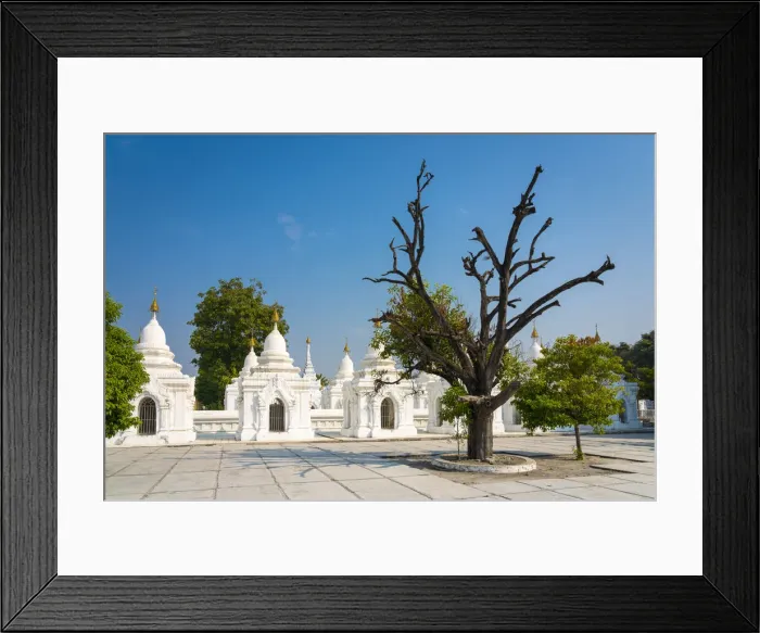 Framed Print : Kuthodaw Pagoda against sky on sunny day, Mandalay, Mandalay Region, Myanmar Framed Print : Kuthodaw Pagoda against sky on sunny day, Mandalay, Mandalay Region, Myanmar