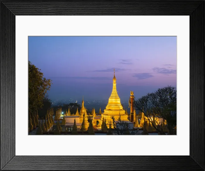 Framed Print : Su Taung Pyae Pagoda at night, Mandalay Hill, Mandalay, Mandalay Region, Myanmar Framed Print : Su Taung Pyae Pagoda at night, Mandalay Hill, Mandalay, Mandalay Region, Myanmar