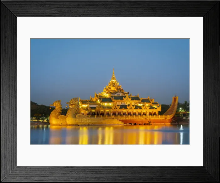 Framed Print : Karaweik Palace on Kandawgyi Lake at night, Yangon, Yangon Region, Myanmar, Yangon Framed Print : Karaweik Palace on Kandawgyi Lake at night, Yangon, Yangon Region, Myanmar, Yangon