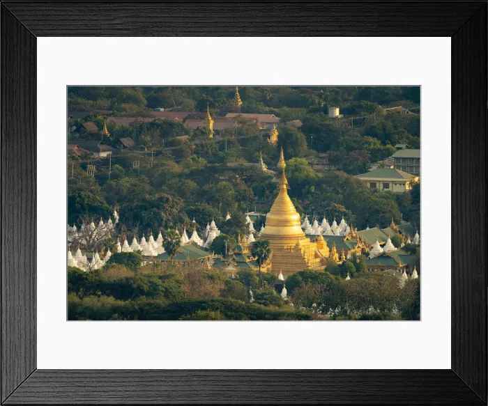Framed Print : Aerial view of Kuthodaw Pagoda, Mandalay, Mandalay Region, Myanmar