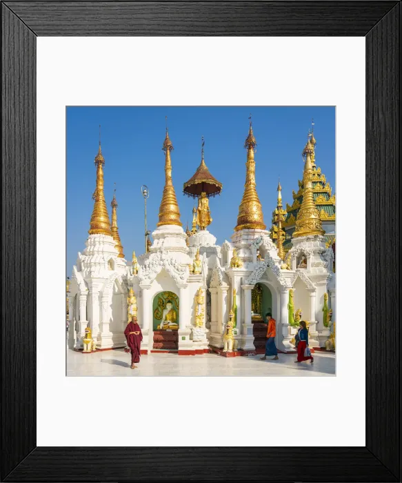 Framed Print : White temple in Shwedagon Pagoda complex, Yangon, Yangon Region, Myanmar Framed Print : White temple in Shwedagon Pagoda complex, Yangon, Yangon Region, Myanmar