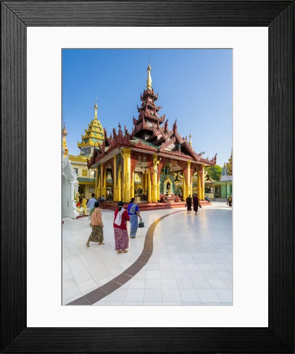 Framed Print : Temples in Shwedagon Pagoda complex, Yangon, Yangon Region, Myanmar Framed Print : Temples in Shwedagon Pagoda complex, Yangon, Yangon Region, Myanmar