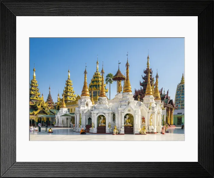 Framed Print : White temple in Shwedagon Pagoda complex, Yangon, Yangon Region, Myanmar Framed Print : White temple in Shwedagon Pagoda complex, Yangon, Yangon Region, Myanmar