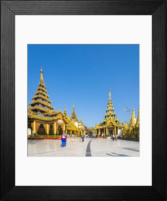 Framed Print : Temples in Shwedagon Pagoda complex, Yangon, Yangon Region, Myanmar Framed Print : Temples in Shwedagon Pagoda complex, Yangon, Yangon Region, Myanmar