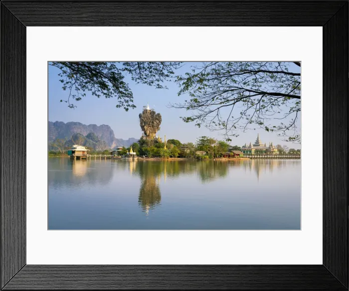 Framed Print : Kyaut Ka Latt Pagoda, Hpa-an, Hpa-an Township, Hpa-An District, Kayin State, Myanmar Framed Print : Kyaut Ka Latt Pagoda, Hpa-an, Hpa-an Township, Hpa-An District, Kayin State, Myanmar