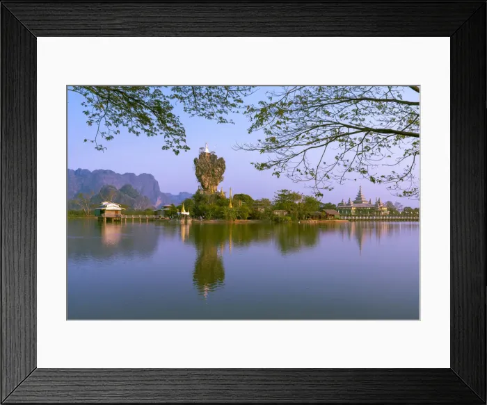 Framed Print : Kyaut Ka Latt Pagoda, Hpa-an, Hpa-an Township, Hpa-An District, Kayin State, Myanmar Framed Print : Kyaut Ka Latt Pagoda, Hpa-an, Hpa-an Township, Hpa-An District, Kayin State, Myanmar