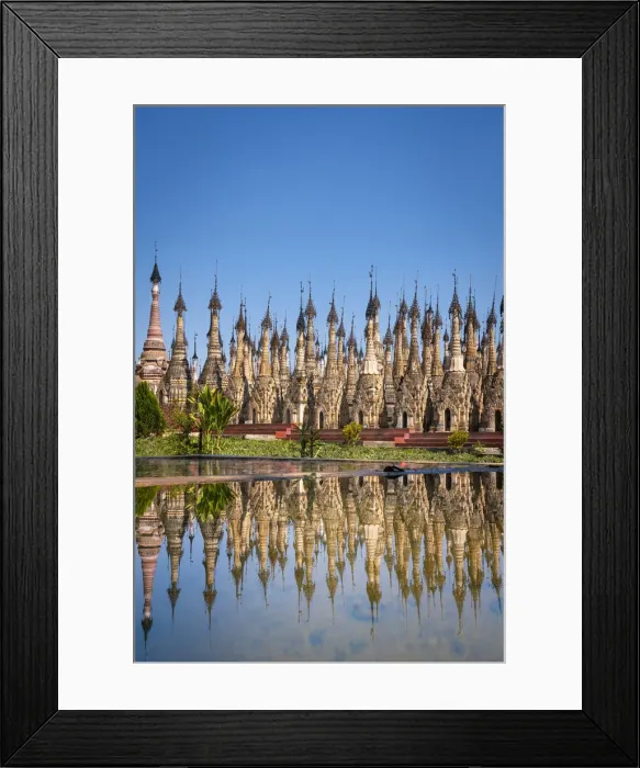 Framed Print : Reflection of Kakku Pagodas (AKA Mwe Taw Kakku Pagodas Complex), Taunggyi District Framed Print : Reflection of Kakku Pagodas (AKA Mwe Taw Kakku Pagodas Complex), Taunggyi District
