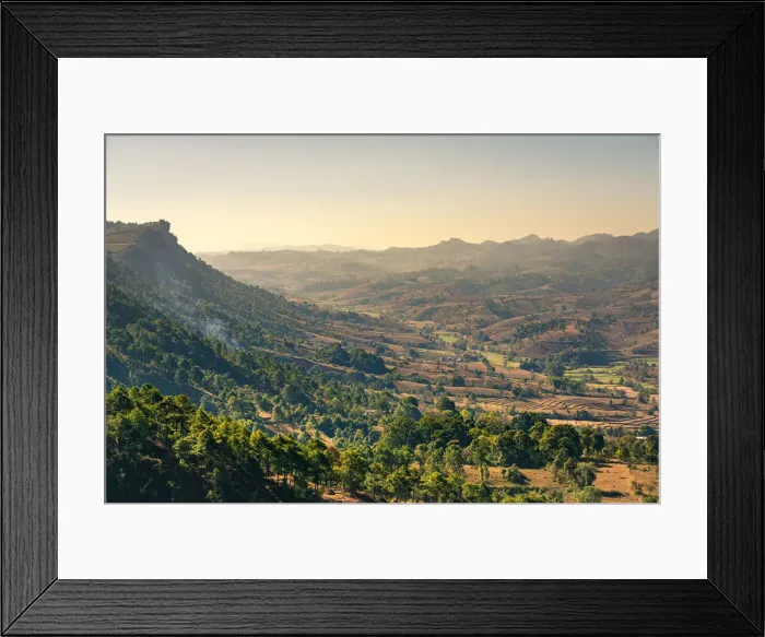 Framed Print : Scenic view of mountainous countryside near Kalaw, Kalaw Township, Taunggyi District Framed Print : Scenic view of mountainous countryside near Kalaw, Kalaw Township, Taunggyi District
