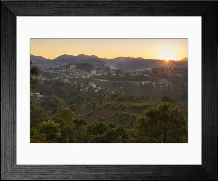 Framed Print : Town of Kalaw at sunset, Kalaw, Kalaw Township, Taunggyi District, Shan State, Myanmar
