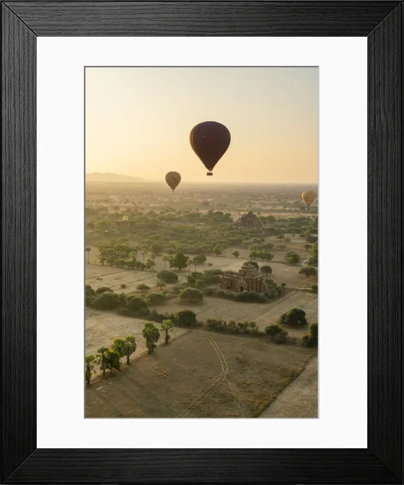 Framed Print : Old temple in Bagan and hot-air balloons at sunrise, UNESCO, Old Bagan, Mandalay Region Framed Print : Old temple in Bagan and hot-air balloons at sunrise, UNESCO, Old Bagan, Mandalay Region