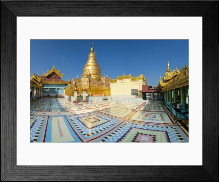 Framed Print : Soon U Pon Nya Shin Paya against sky on sunny day, Sagaing Hill, Sagaing, Sagaing Region