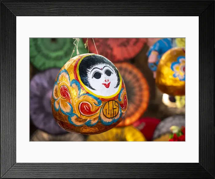 Framed Print : Close-up of round puppet, Mandalay, Mandalay Region, Myanmar Framed Print : Close-up of round puppet, Mandalay, Mandalay Region, Myanmar