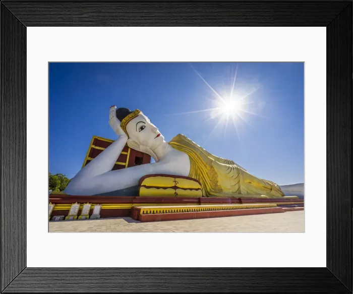 Framed Print : Reclining Buddha near Maha Bodhi Ta Htaung Standing Buddha, Monywa, Monywa Township Framed Print : Reclining Buddha near Maha Bodhi Ta Htaung Standing Buddha, Monywa, Monywa Township