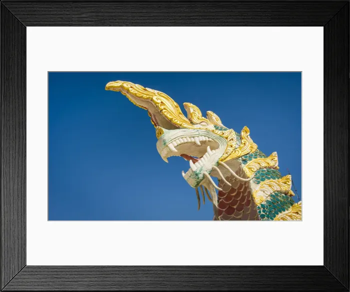 Framed Print : Low angle view of dragon statue at Maha Bodhi Tahtaung, Monywa, Monywa Township Framed Print : Low angle view of dragon statue at Maha Bodhi Tahtaung, Monywa, Monywa Township