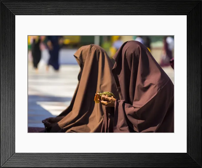 Framed Print : Monks praying at Shwedagon Pagoda, Yangon, Yangon Region, Myanmar Framed Print : Monks praying at Shwedagon Pagoda, Yangon, Yangon Region, Myanmar