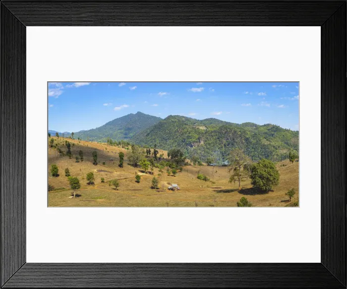 Framed Print : Scenic view of mountainous landscape near Hsipaw, Hsipaw Township, Kyaukme District Framed Print : Scenic view of mountainous landscape near Hsipaw, Hsipaw Township, Kyaukme District
