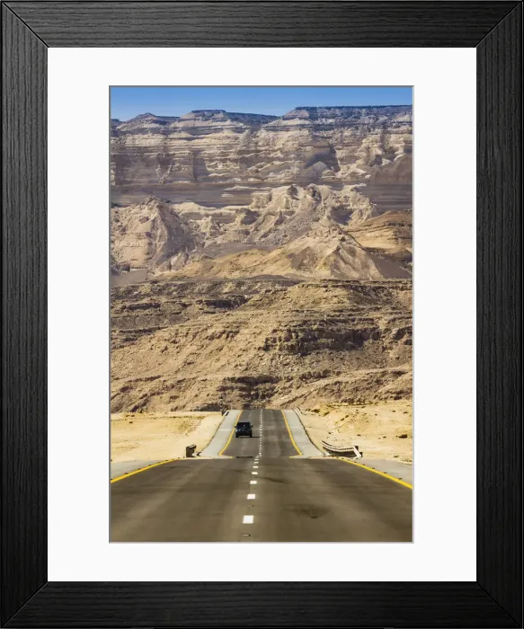 Framed Print : Straight road and mountains, near Ash Shuwaymiyyah, Dhofar Governorate, Oman Framed Print : Straight road and mountains, near Ash Shuwaymiyyah, Dhofar Governorate, Oman