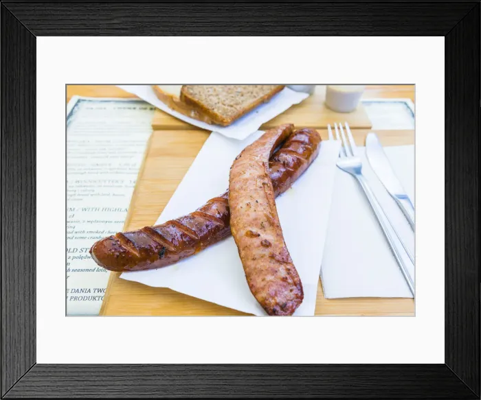 Framed Print : Sausage, Old Town, Warsaw, Poland, Europe