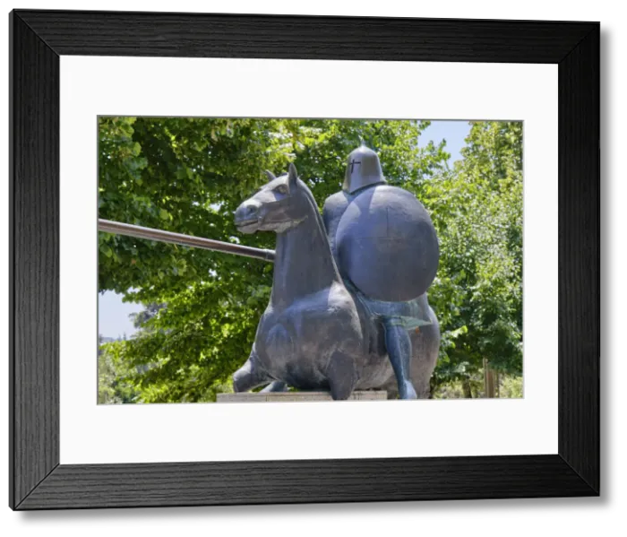 Framed Print : Statue of the Portuguese warrior by the sculptor Jose Rodrigues representing Framed Print : Statue of the Portuguese warrior by the sculptor Jose Rodrigues representing