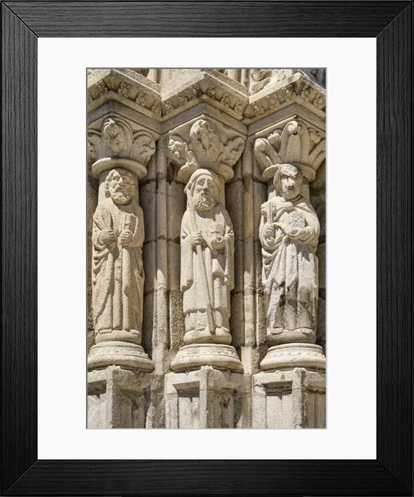 Framed Print : Statues of the portal of the Motherchurch (Se Catedral) of Viana do Castelo dating back Framed Print : Statues of the portal of the Motherchurch (Se Catedral) of Viana do Castelo dating back
