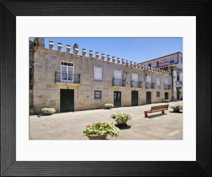 Framed Print : Pitass House from the 17th century, in a late manueline style. Caminha, Minho Framed Print : Pitass House from the 17th century, in a late manueline style. Caminha, Minho