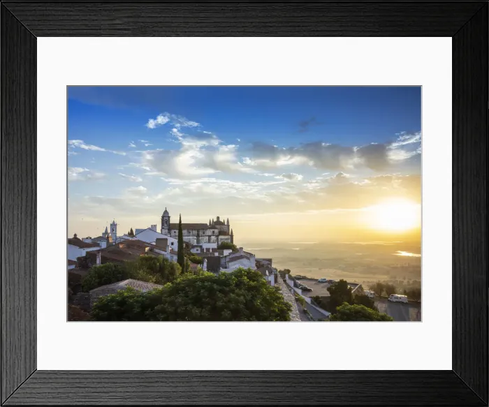 Framed Print : Portugal, Alentejo, Monsaraz. Dawn view of the centre of the ancient Moorish