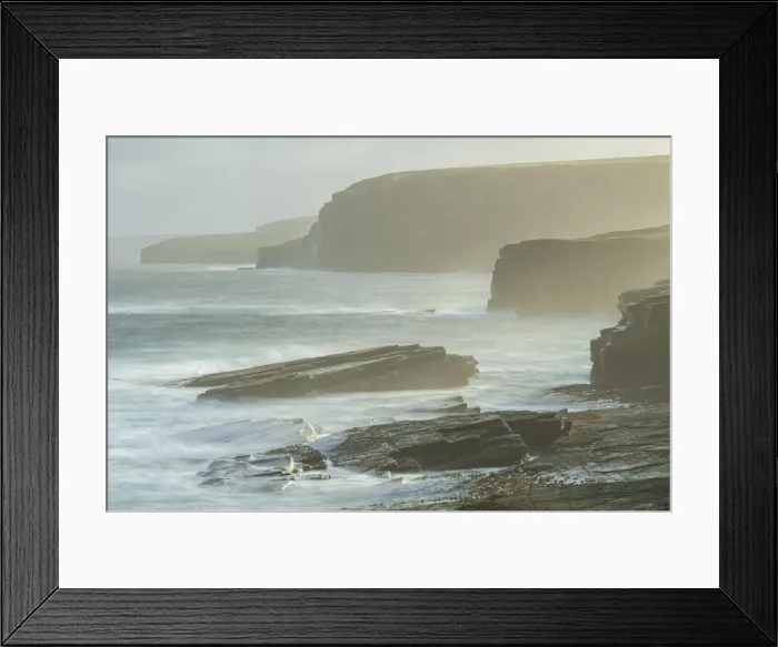Framed Print : Dramatic coastal scenery near Birsay on the wild west coast of Orkney, Scotland Framed Print : Dramatic coastal scenery near Birsay on the wild west coast of Orkney, Scotland
