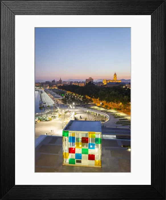 Framed Print : Spain, Andalusia, Malaga, View of the Pompidou Centre in the haror area of Muelleuno