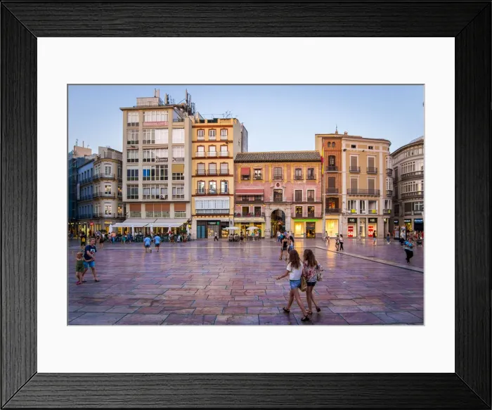 Framed Print : Spain, Andalusia, Malaga, View of Plaza de la Constituciaon in the town centre Framed Print : Spain, Andalusia, Malaga, View of Plaza de la Constituciaon in the town centre