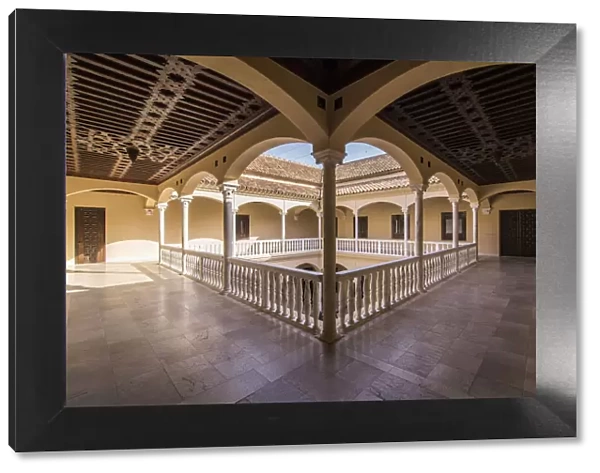 Spain, Andalusia, Malaga, View of first floor of the Picasso Museums courtyard