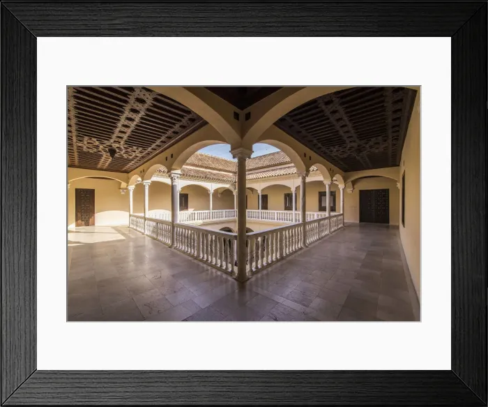 Framed Print : Spain, Andalusia, Malaga, View of first floor of the Picasso Museums courtyard Framed Print : Spain, Andalusia, Malaga, View of first floor of the Picasso Museums courtyard