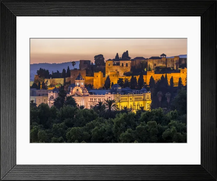 Framed Print : Spagna - Malaga - Vista notturna del Castello gi Gibralfaro e del palazzo del comune Framed Print : Spagna - Malaga - Vista notturna del Castello gi Gibralfaro e del palazzo del comune