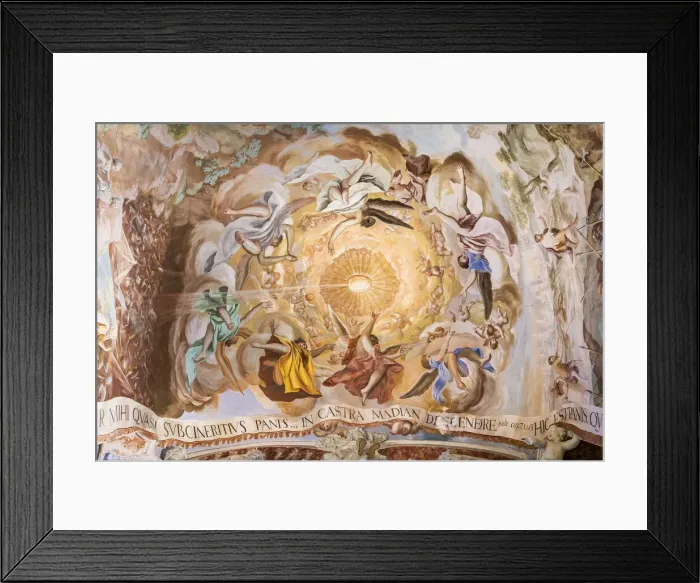 Framed Print : Spain, Castilla-La Mancaha, Toledos Cathedral, Detail of the fresco of the Framed Print : Spain, Castilla-La Mancaha, Toledos Cathedral, Detail of the fresco of the
