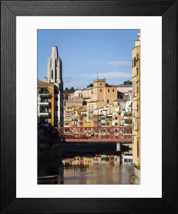 Framed Print : Europe, Spain, Catalonia, Girona, View of the characteristic coloured houses in Framed Print : Europe, Spain, Catalonia, Girona, View of the characteristic coloured houses in