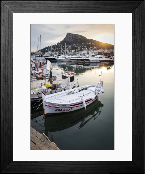 Framed Print : Europe, Spain, Catalonia, Costa Brava, L Estartit, Boats in the port of L