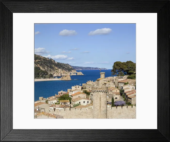 Framed Print : Europe, Spain, Catalonia, Costa Brava, Tossa de Mar, View of Tossa de Mar from Framed Print : Europe, Spain, Catalonia, Costa Brava, Tossa de Mar, View of Tossa de Mar from
