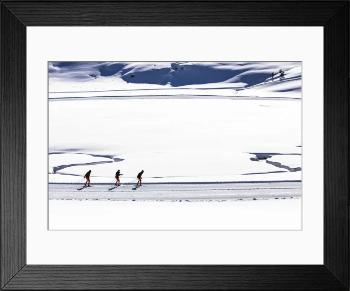 Framed Print : Europe, Spain, Catalonia, Val d Aran, Cross-country skiers in the Beret plateau Framed Print : Europe, Spain, Catalonia, Val d Aran, Cross-country skiers in the Beret plateau