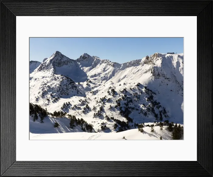 Framed Print : Europe, Spain, Catalonia, Val d Aran, View of the Peak of Baqueira from the Luis Framed Print : Europe, Spain, Catalonia, Val d Aran, View of the Peak of Baqueira from the Luis