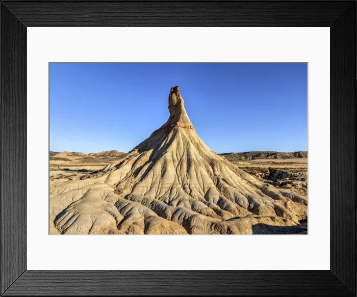 Framed Print : Castildetierra rock formation, Bardenas Reales badlands, Navarre, Spain