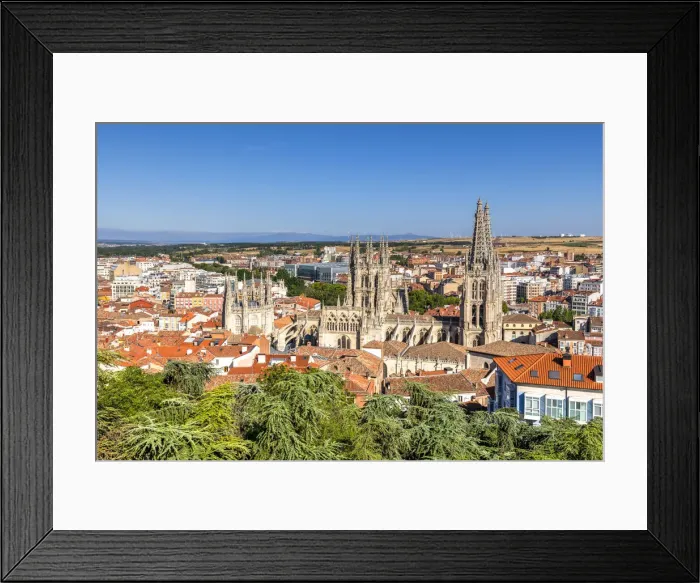 Framed Print : Cathedral of Saint Mary of Burgos and city skyline, Burgos, Castile and Leon, Spain