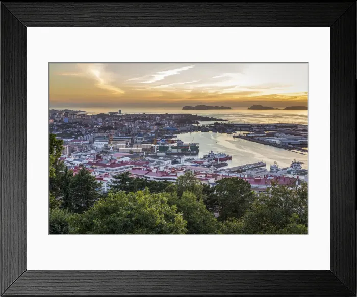 Framed Print : Spain, Galicia, Vigo, The Port of Bouzas from the Mirador do Castro Framed Print : Spain, Galicia, Vigo, The Port of Bouzas from the Mirador do Castro