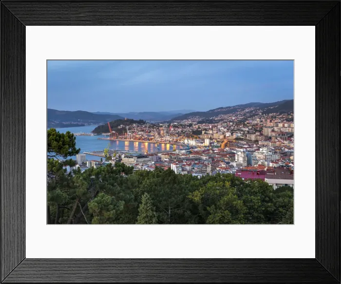Framed Print : Spain, Galicia, Vigo, Vigo city centre from the Mirador do Castro Framed Print : Spain, Galicia, Vigo, Vigo city centre from the Mirador do Castro