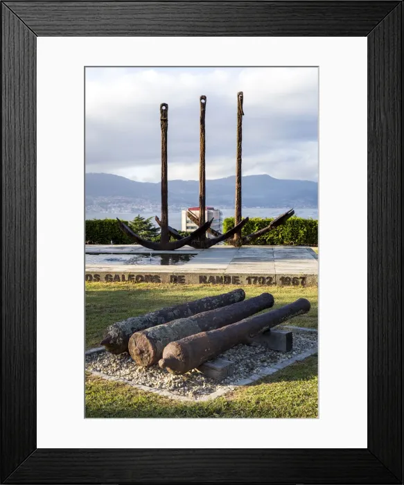 Framed Print : Spain, Galicia, Vigo, View to the sea inlet from a terrace of Parco Do Castro Framed Print : Spain, Galicia, Vigo, View to the sea inlet from a terrace of Parco Do Castro