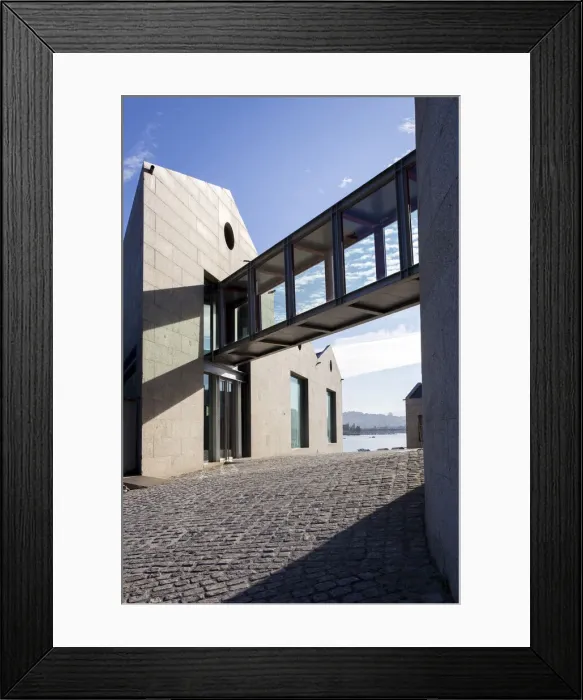 Framed Print : Spain, Galicia, Vigo, The bridge connecting the two main buildings of the Museo del Mar